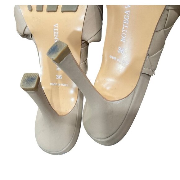 BOTTEGA VENETA The Lido Sandals in Cane Sugar 36 Womens Leather High Heels - Picture 11 of 16
